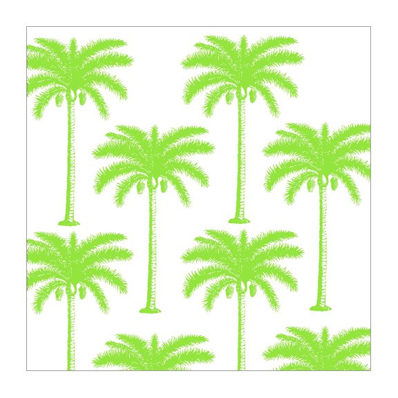 Lime Green Palm Tree Cocktail Paper Napkins