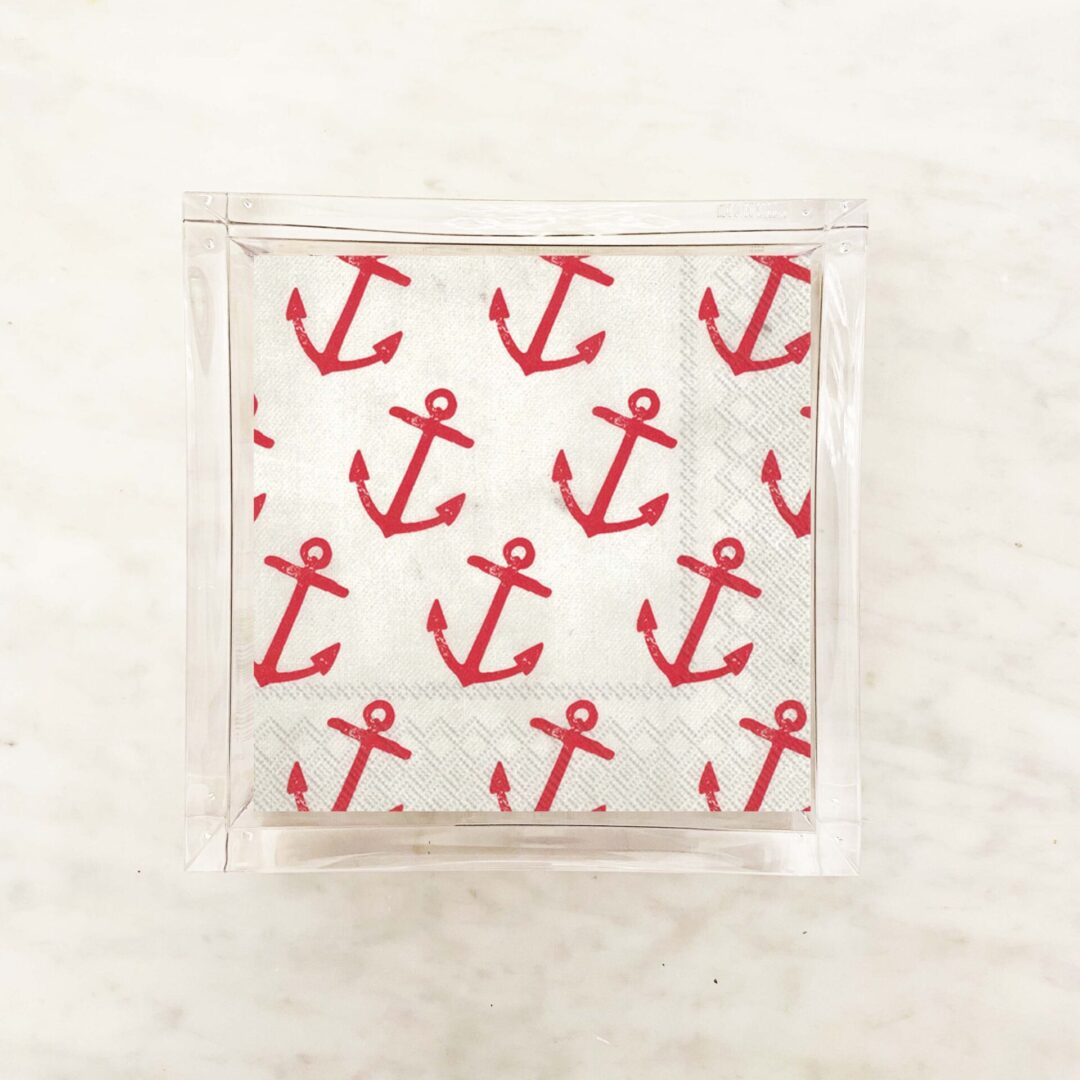 Red Anchor Cocktail Napkins – 2 Packets image 0