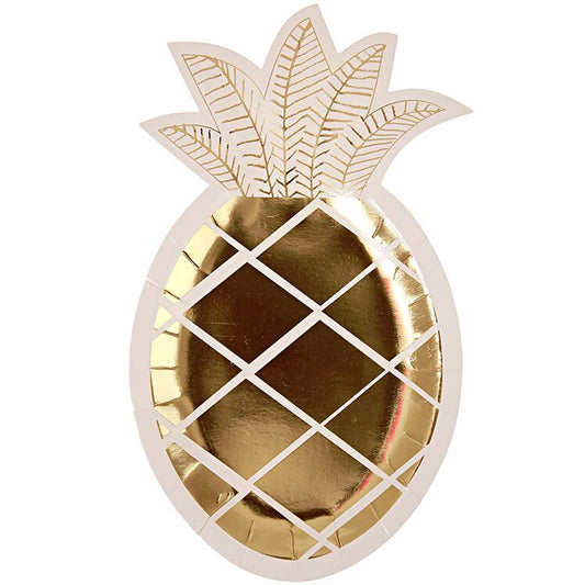 Gold Pineapple Paper Plates