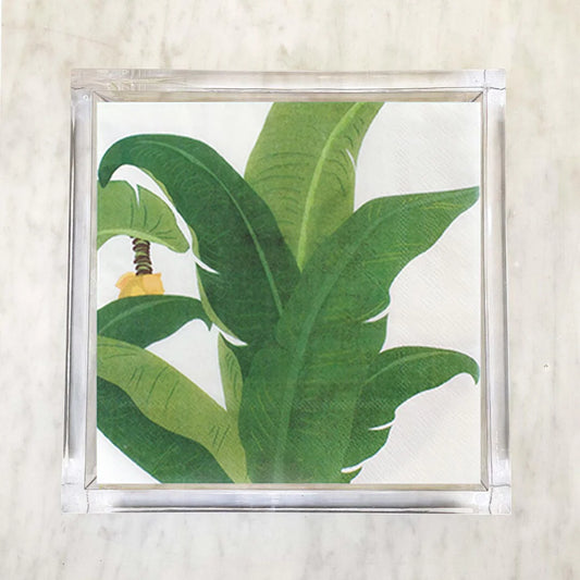 Banana leaf paper napkin with tropical plant design – party napkin for Puerto Rican gatherings