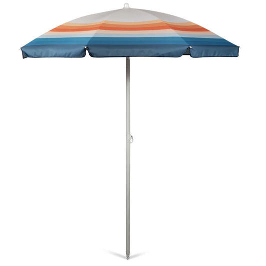 Retro Stripe 5.5 Ft. Portable Beach Umbrella