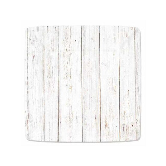 Whitewash woodgrain square paper dessert plate – rustic tropical party plate for summer fiestas in Puerto Rico
